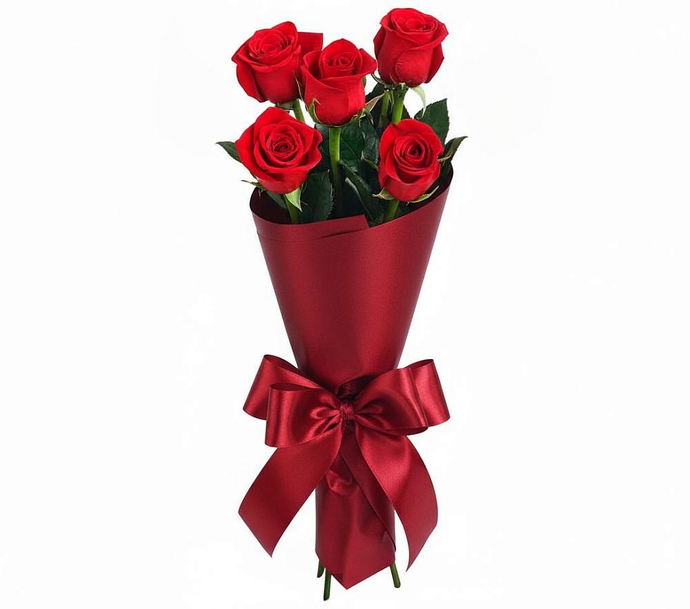 Букет 5 Красных роз Эдлесс Лав в Икше