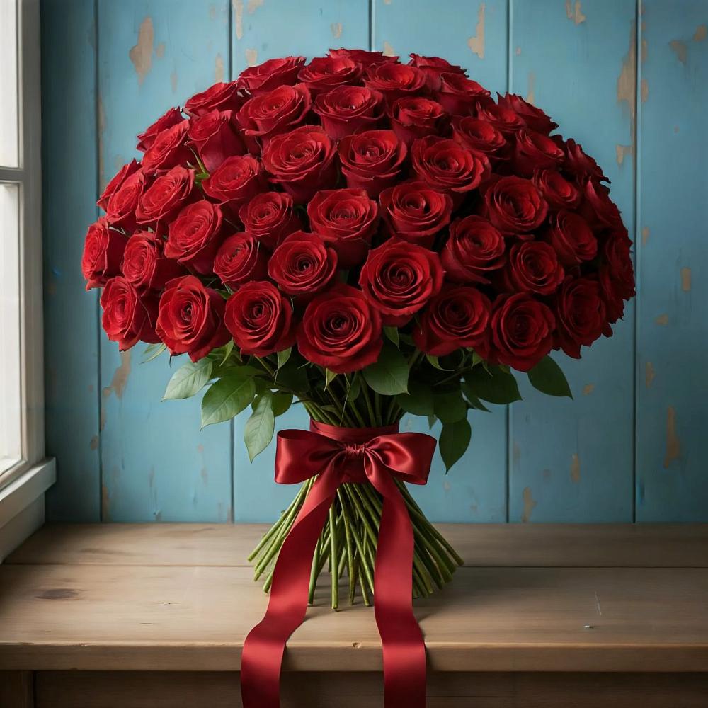 Букет Красные розы Блэк Меджик в Икше