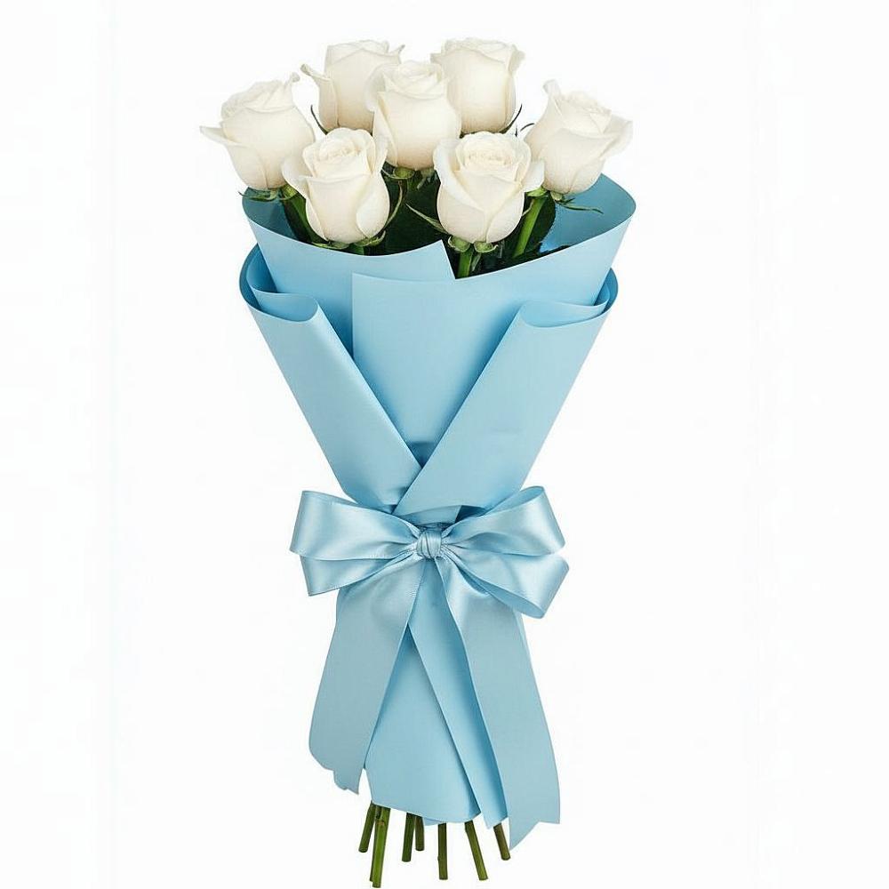 Букет 7 белых роз Проуд в Икше