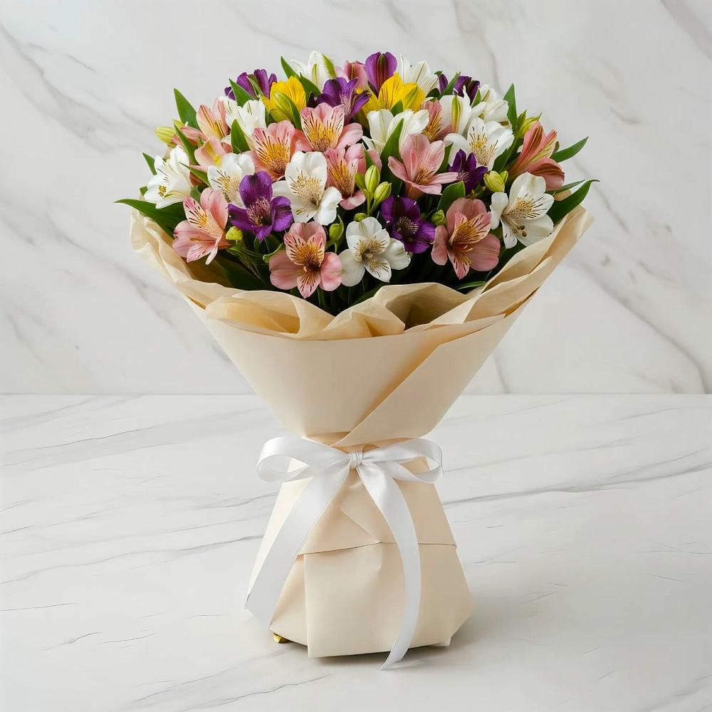 Букет цветов из: Альстромерии в Икше