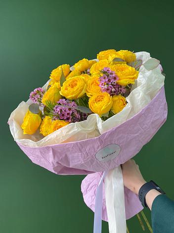 Букет Кустовые желтые розы в Икше
