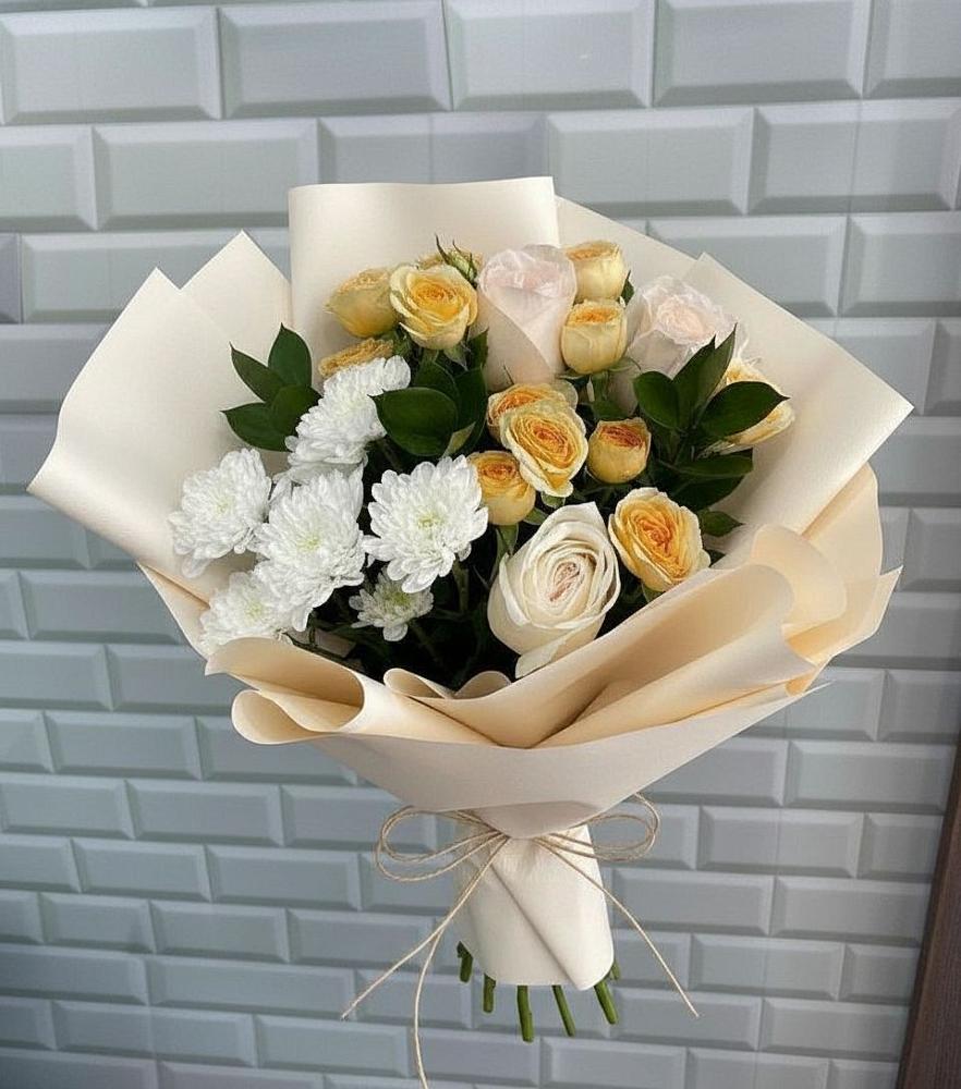 Букет цветов из: Розы и Хризантемы в Икше