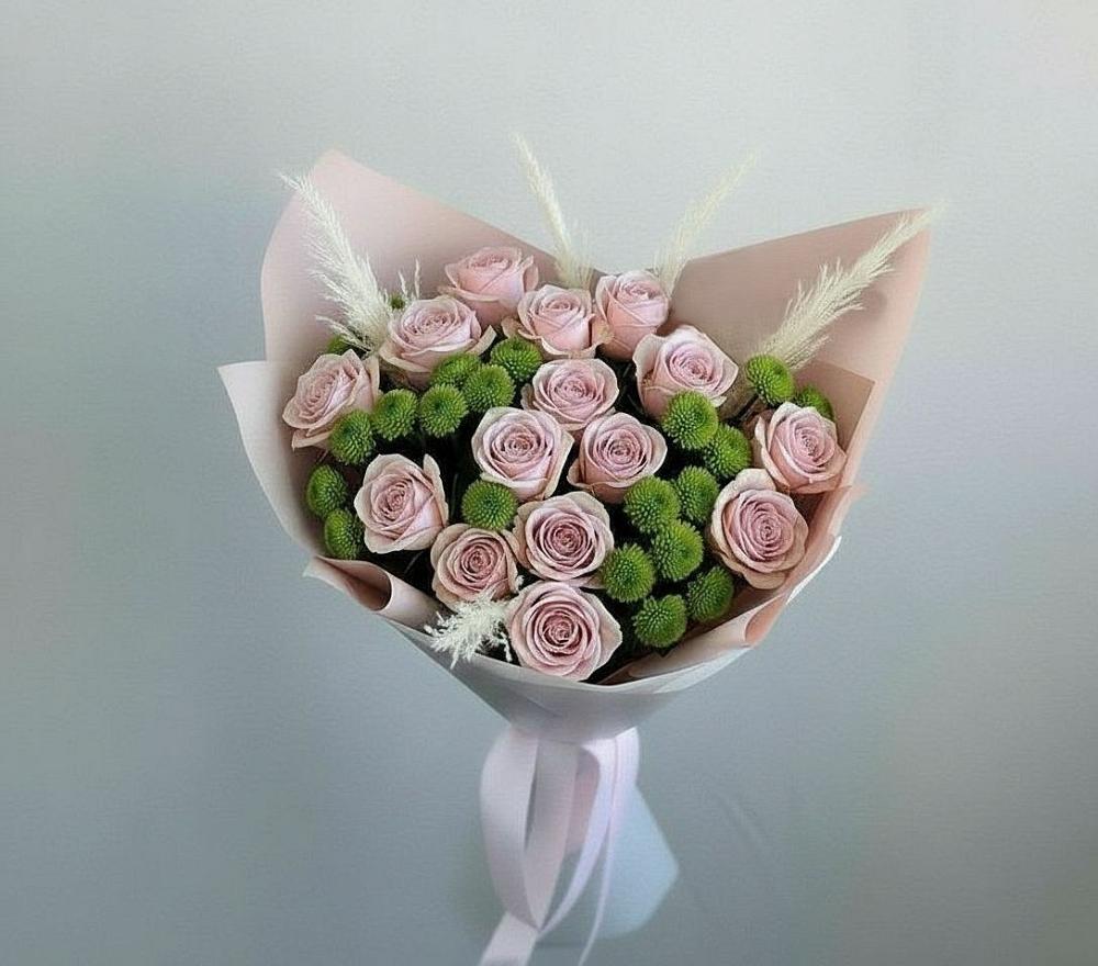 Букет цветов из: Розы и Хризантемы в Икше