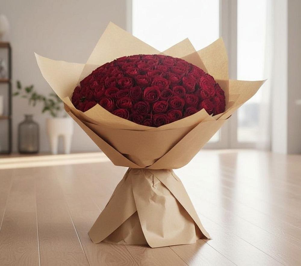 Букет 101 Красная роза в Икше