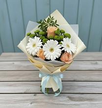 Букет цветов из:  Герберы, Розы и Хризантемы #REPLACE_PRED# Икше