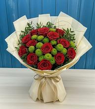 Букет цветов из:  Розы и Хризантемы в Икше