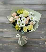 Букет цветов из:  Альстромерии, Розы и Хризантемы в Икше